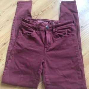 American Eagle Maroon Super Stretch Skinny Jean